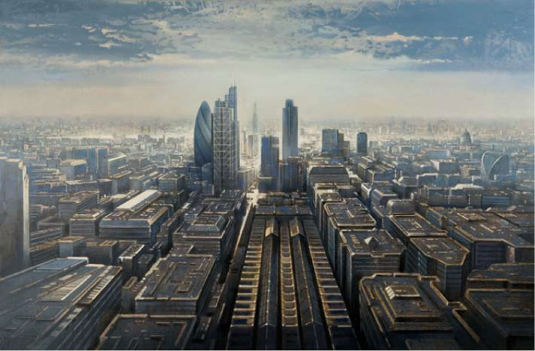 THE CITY FROM THE BROADGATE TOWER 2011 | Öl auf Leinwand | 65 x 100 cm